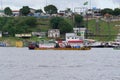 Floating fuel station at the busy port of Manaus, Brazil