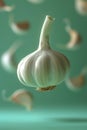 Floating Garlic Bulb with Peel Whirls