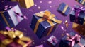 The floating gift boxes.AI generated image Royalty Free Stock Photo