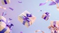 The floating gift boxes.AI generated image Royalty Free Stock Photo