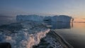 Floating glaciers in the Gulf of Dicso Bay in western Greenland