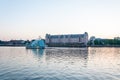 Floating glass and steel work of art near National Oslo Opera House on May 20, 2014 in Oslo, Norway