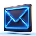 Floating glowing email icon with animated unread messages