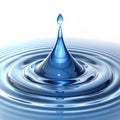 Floating glowing water drop with rotating ripple effects