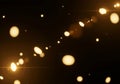 Floating golden bokeh lights with soft depth on neutral background Royalty Free Stock Photo