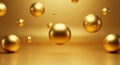 Floating Golden Spheres Abstract Background Royalty Free Stock Photo