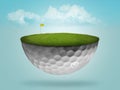 Floating golf ball green Royalty Free Stock Photo