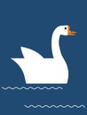 Floating goose on a blue background Royalty Free Stock Photo
