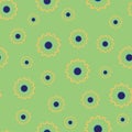 Floating Green gears on bright green background vector repeat pattern