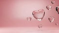 Floating Heart Bubbles on Soft Pink Background Royalty Free Stock Photo