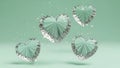 Floating Heart-Shaped Diamonds Royalty Free Stock Photo