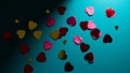 Floating Hearts on Blue Background Royalty Free Stock Photo