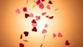 Floating Hearts in Warm Light Royalty Free Stock Photo
