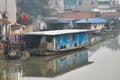 Floating home on a river in Tongli - water town in China Royalty Free Stock Photo