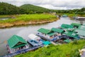 Floating hotel houses on Kwai river