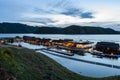 Floating hotel houses, Thailan Royalty Free Stock Photo