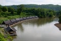 Floating hotel on River Kwai in Thailand