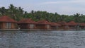 Floating hotels at Poover backwaters in kerala, India.