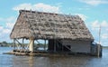 Floating house on Amazon river Royalty Free Stock Photo