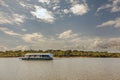 Floating house on Amazon river Royalty Free Stock Photo