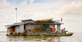 Floating house, Cambodia Royalty Free Stock Photo