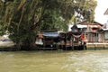 Floating house on Chaophraya, river, Bangkok Royalty Free Stock Photo