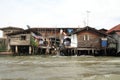 Floating house on Chaophraya, river, Bangkok Royalty Free Stock Photo