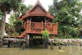 Floating house on Chaophraya, river, Bangkok Royalty Free Stock Photo