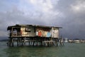 Floating house, Gaya island, Kota Kinabalu, Malaysia