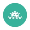 floating house icon in Badge style with shadow Royalty Free Stock Photo