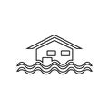 floating house icon. Element of zoo for mobile concept and web apps icon. Outline, thin line icon for website design and