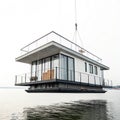 Floating House isolated on white background Royalty Free Stock Photo