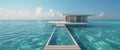 Floating House in the Middle of the Ocean Royalty Free Stock Photo