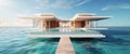 Floating House in the Middle of the Ocean Royalty Free Stock Photo