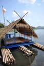 Floating house on river