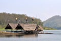 Floating house on river