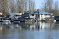 Floating houses and boats, Portland OR. Royalty Free Stock Photo
