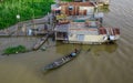 Floating houses in Chau Doc, Vietnam Royalty Free Stock Photo