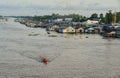 Floating houses in Chau Doc, Vietnam Royalty Free Stock Photo