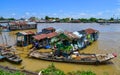 Floating houses in Chau Doc, Vietnam Royalty Free Stock Photo