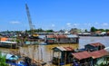 Floating houses in Chau Doc, Vietnam Royalty Free Stock Photo