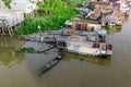 Floating houses in Chau Doc, Vietnam Royalty Free Stock Photo