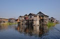 Floating houses in Inlay lake, Myanmar