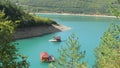 Floating houses on the lake, landscape