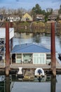 Floating houses and a marina community Portland Oregon Royalty Free Stock Photo