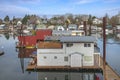 Floating houses and a marina community Portland Oregon Royalty Free Stock Photo