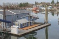 Floating houses and a marina community Portland Oregon Royalty Free Stock Photo