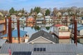 Floating houses and a marina community Portland Oregon Royalty Free Stock Photo