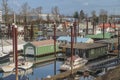 Floating houses and a marina community Portland Oregon Royalty Free Stock Photo