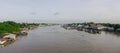 Floating houses in Chau Doc, Vietnam Royalty Free Stock Photo